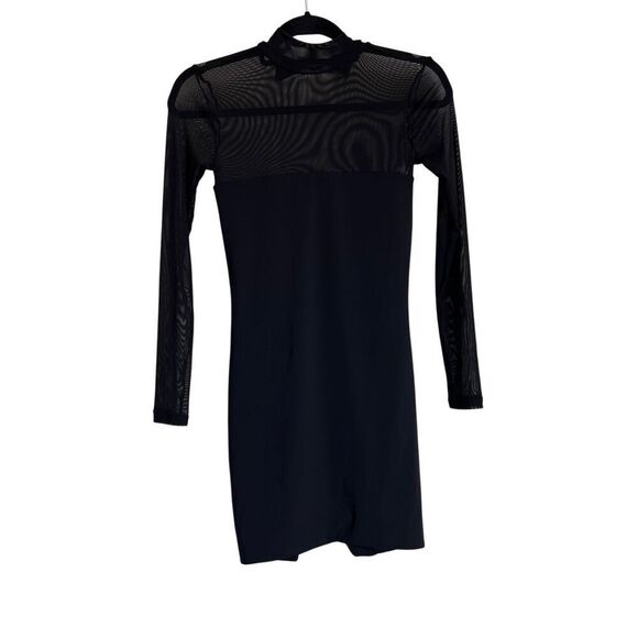 Revolve SER.O.YA Dress Womens Small Black Keegan Bodycon Mesh Long Sleeve Mini - Picture 2 of 11